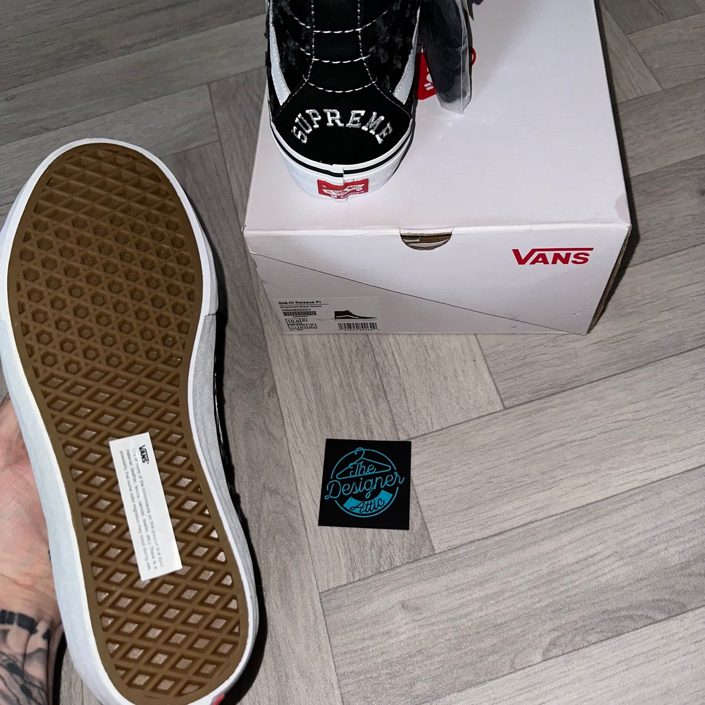 Vans x Supreme Sk8-Hi Black denim SS20